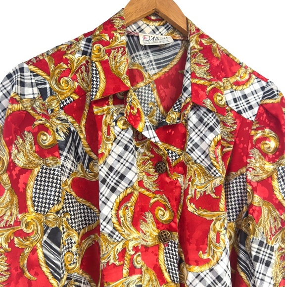 Vintage D’Allaird’s Canada Baroque Plaid Belted Dress (S) - Picture 5 of 8